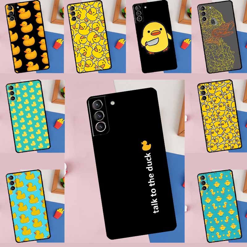 Желтая Утка Чехол для Телефона Для Samsung Galaxy S25 Ultra S9 S10 S20 S22 S21 S23 FE S24 Plus Защитная Крышка
