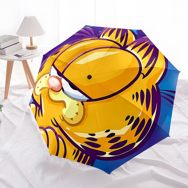 Garfield Outdoor Umbrella with Automatic Open/Closed Mechanism, Foldable Design, 8 Rib Iron Frame Perfect Gift for Fans and Travelers0104048