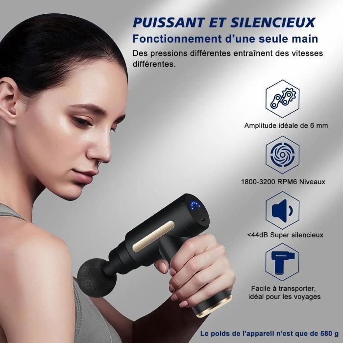 Мини-массажный пистолет для мышц 6 регулируемых уровней 4 массажные головки Зарядка Type-C