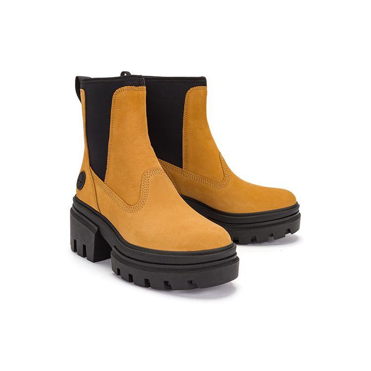 Timberland Ботинки челси на толстой подошве и высоком каблуке женские ботинки пшеничного цвета A5YF4W