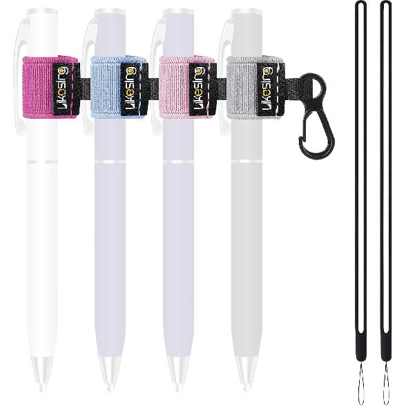 Portable Pen Holder for Lanyard, Elastic Pen Pencil Holder with Silicone Lanyard Around Neck for Nurses, Teachers, Waitres, Carpenters, Construction