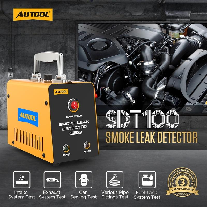 AUTOOL Smoke Machine Leak Detector SDT100 Automotive for Car EVAP Smoke Tests Pipeline Built-in Air PUMP Inspection Tools