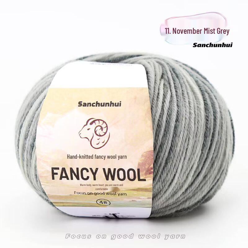 Handmade Rainbow Gradient Wool Yarn for DIY Knitting - Medium Thickness, Perfect for Children's Sweaters and Baby Projects