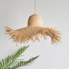 Living Room Light Minimalist Straw Hat Retro Restaurant Rattan Woven Light Handmade Rattan Art Chandelier