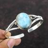 Larimar Bangle Natural Gemstone Jewelry 925 Sterling Silver Cuff Bracelet Adjustable Bangle Handmade Jewelry Gift For Mother Antique Jewelry