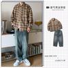 2024 Letter Long Sleeve Shirt Japanese Hong Kong Style Ins Loose Shirt Boys Summer Trendy Versatile Casual Coat