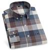 Classic Plaid Long Sleeve Dress Shirts - Regular Fit, Button Down Style, Comfortable 100% Cotton, Perfect for Casual Occasions, Designed for Men