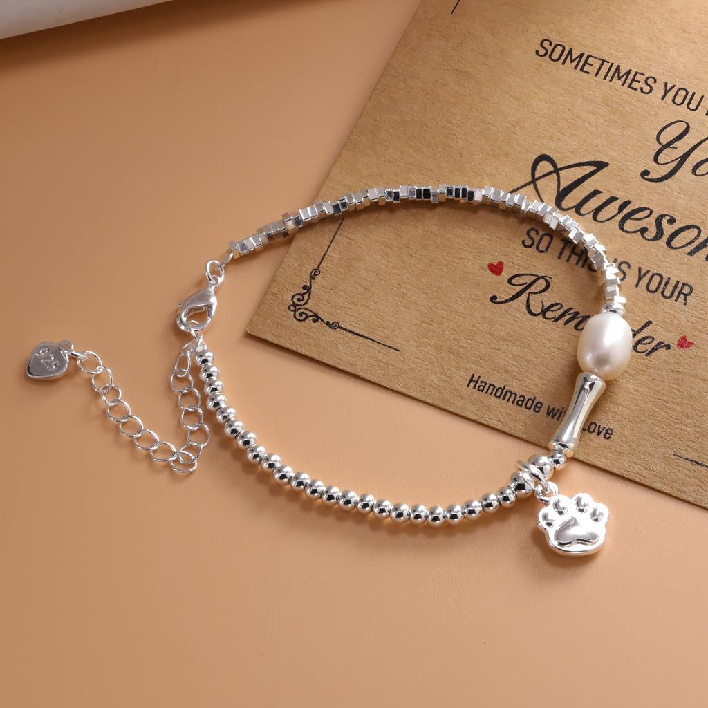 Elegant Handcrafted Natural Stone Bead Chain Bracelet, Timeless Design Suitable for Any Occasion