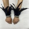Элегантные перьевые наручные манжеты для женщин Фотосъемка для Средневекового перьевого браслета Хэллоуин Косплей и Вечерние платья