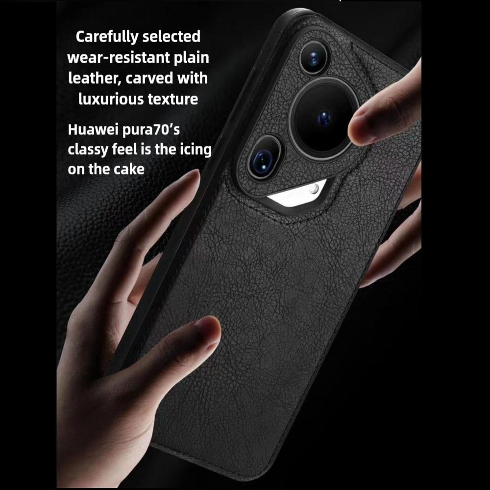 Camera Lens Protection Vintage Leather Phone Case for Huawei Pura 80 Ultra Pura70 Pro Plus P60 Mate 70 Skin-friendly Feel Cover