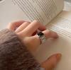 Xiaomi BFCLUB  Silver Color Simple Black Punk Rings For Women Geometric Fashion Open Adjustable Handmade Party Jewelry Gift Allergy