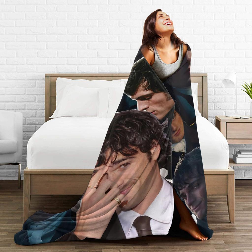 Jacob Elordi Actor Photo Collage Blankets Quality Warm Throw Blanket Winter Picnic Outdoor Aesthetic Bedspread
