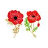 Enamel Poppies Flower Brooch Unisex Plant Pin Elegant Banquet Party Lapel Pin Accessory Gift for Fashion Forward Women