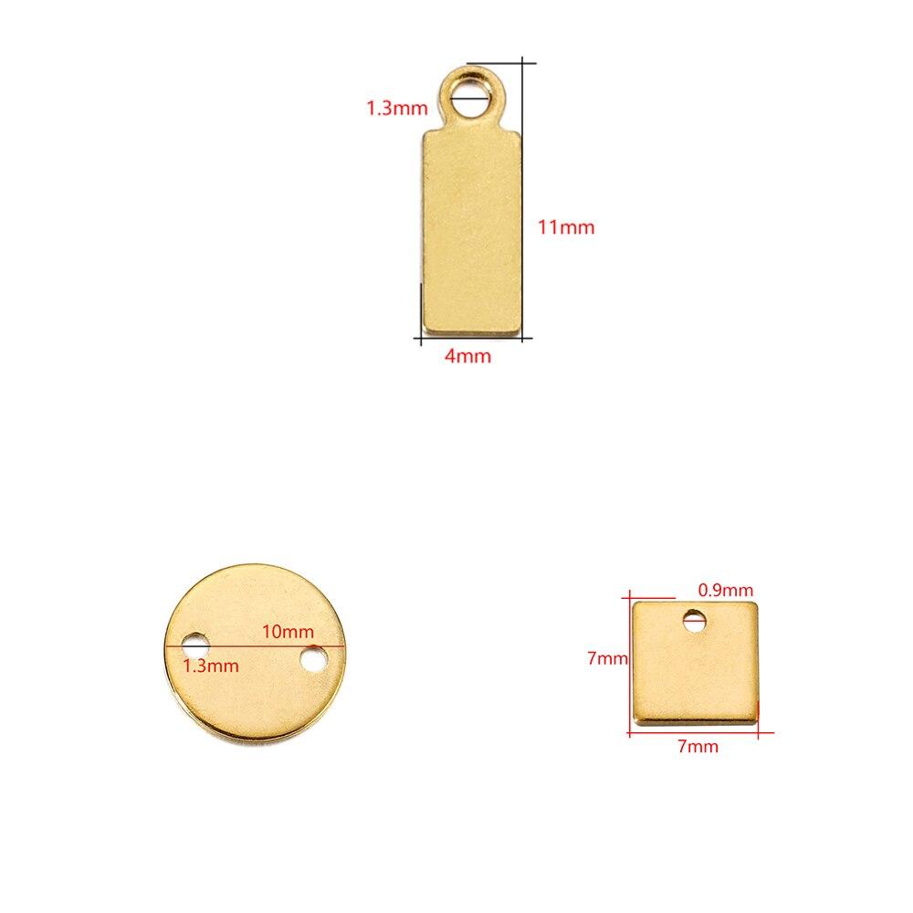 20-50 шт./лот, круглые и квадратные подвески из нержавеющей стали, подвески для DIY, серьги, браслет, ожерелье, кулон, аксессуары для изготовления ювелирных изделий