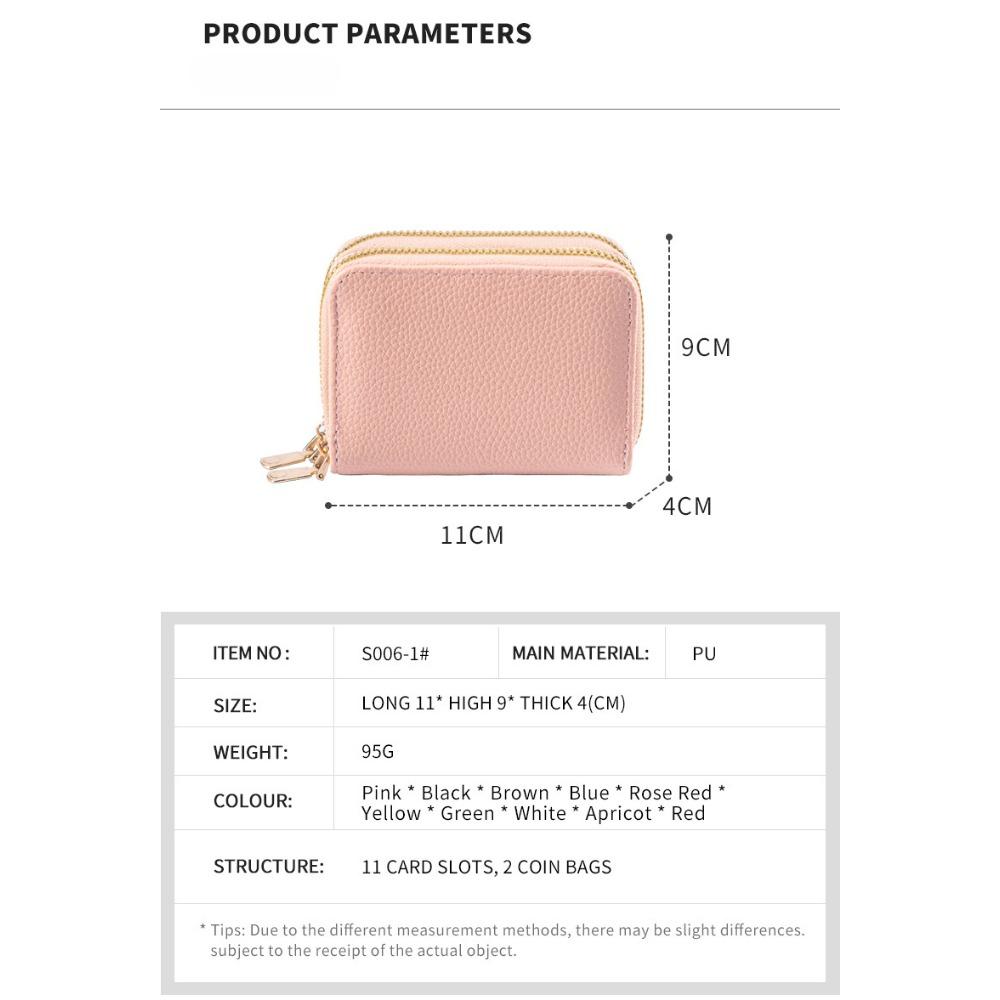 Двухслойная женская сумка для документов на молнии, многофункциональная и с несколькими отделениями для удостоверения личности