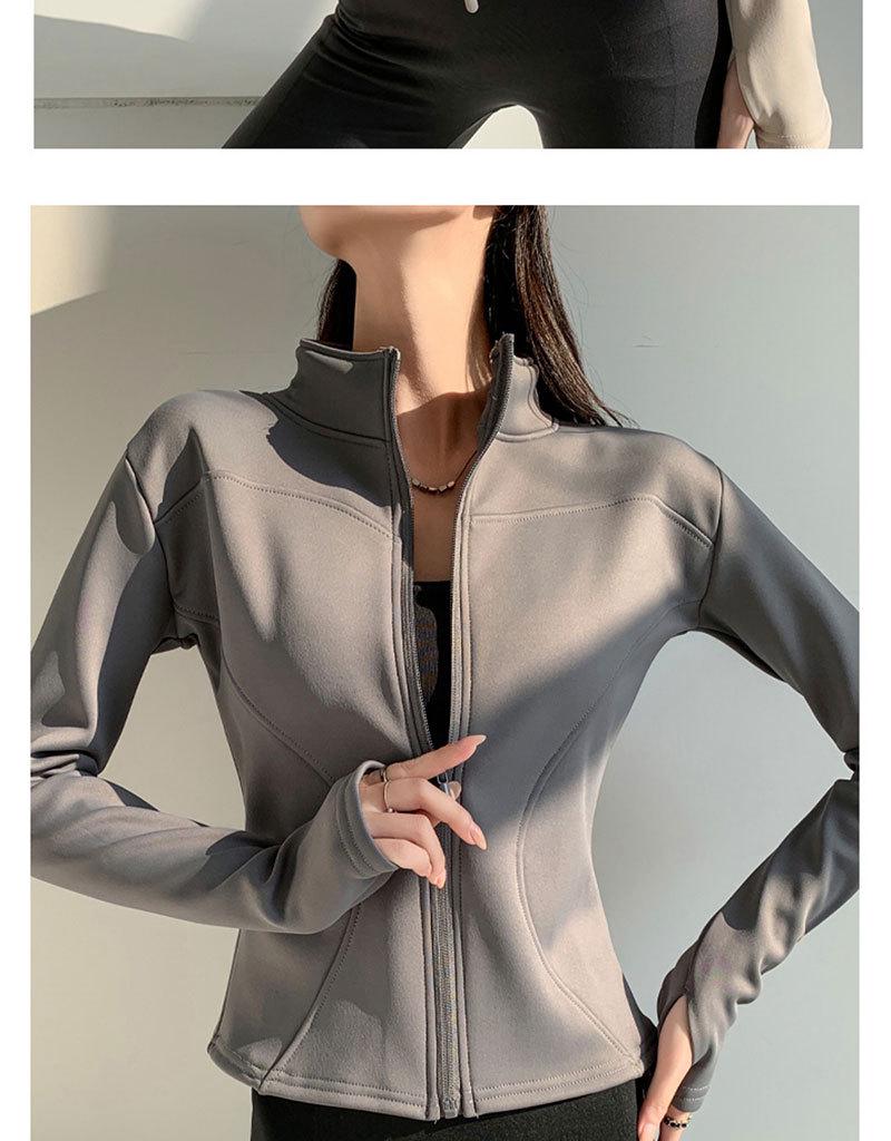Женская флисовая куртка для йоги на осень/зиму - на молнии, с длинным рукавом, облегающего кроя для бега, велоспорта, фитнеса