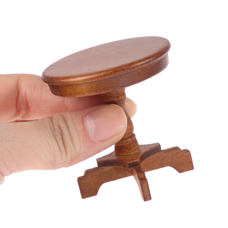 1/12 кукольный домик сад/комната декор деревянный миниатюрный круглый журнальный столик детские игрушки