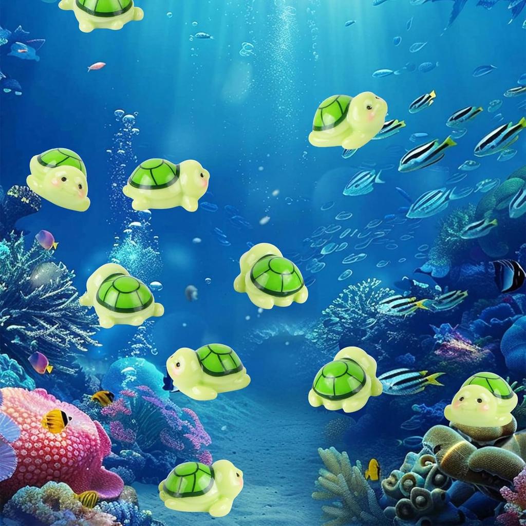 30 штук крошечных черепашек для кукольного домика, мини-животные из смолы, мини-зеленые черепашки для волшебного сада, микро-мшистый ландшафт, домашний декор