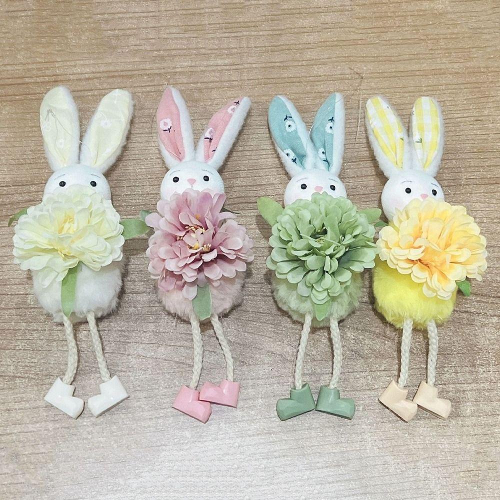 Colorful Easter Rabbit Pendant Soft Plush Rabbit Hanging Ornament Rabbit Figurine Party Favors