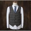 2024 Men's British Slim Plaid Three-Piece Suit: Trendy Autumn/Winter Fashion