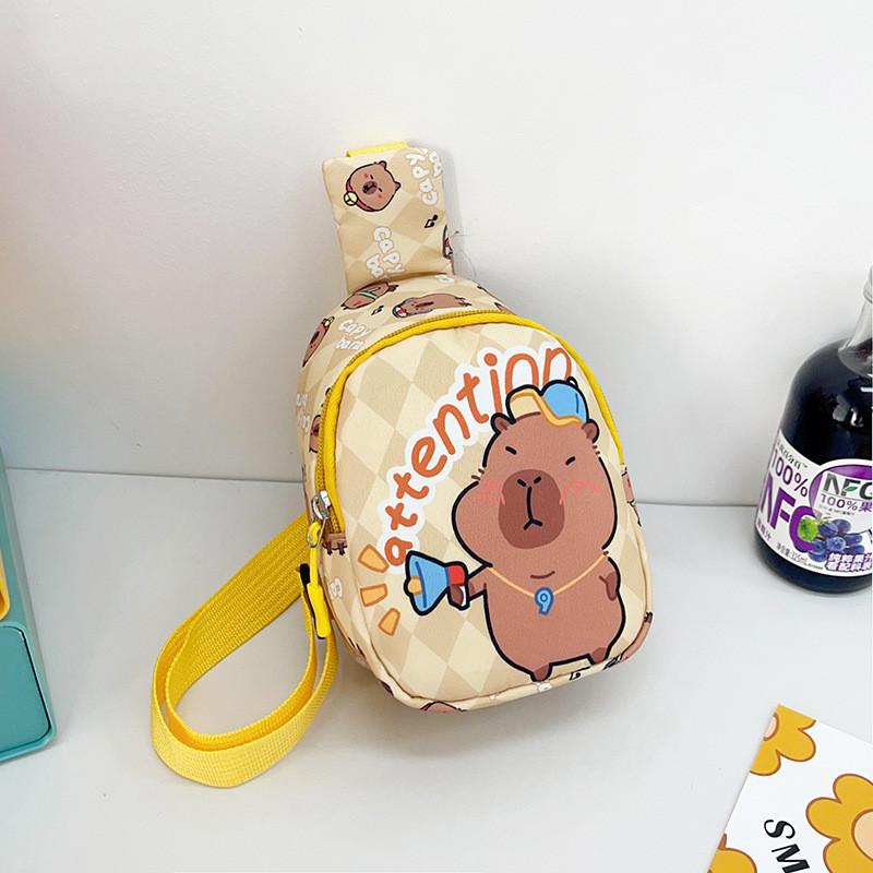 Stylish Children's Cartoon Pattern Crossbody Bag In Black Pink And Blue Colors