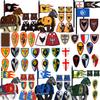 Medieval Roman Knight Legion Building Block Castle Green Dragon Forest Wolf War Horse Dragon Lion Shield Armor Cloak Brick Toys
