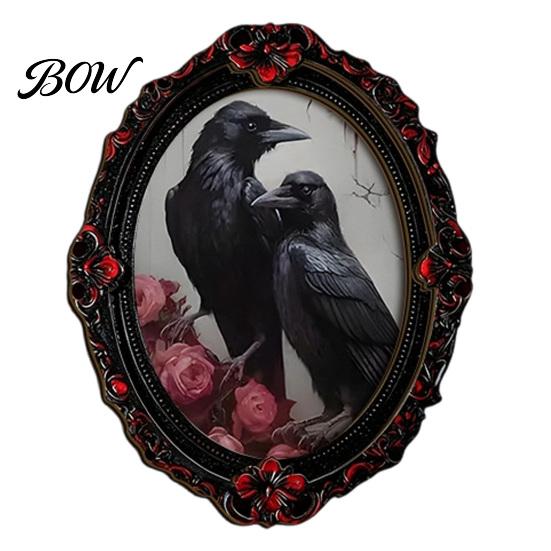 Halloween Skeleton Kitchen Accessories Gothic Refrigerator Magnet, Retro Oval Photo Frame Fridge Magnets, Distressed Festive Atmosphere Decor