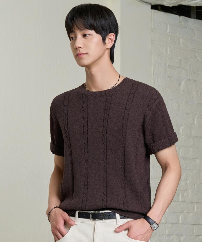 HYOJI 26 Ss Washable Cable Round Crop Knit (6 Colors)