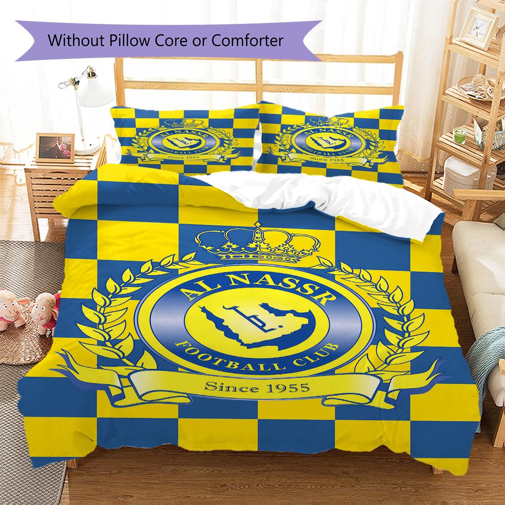 Al-Nassr Pattern Bedding,Quilt Set Quilt Cover Pillowcase Home Birthday Gift (1 * duvet cover + 2 * pillowcase, without core)