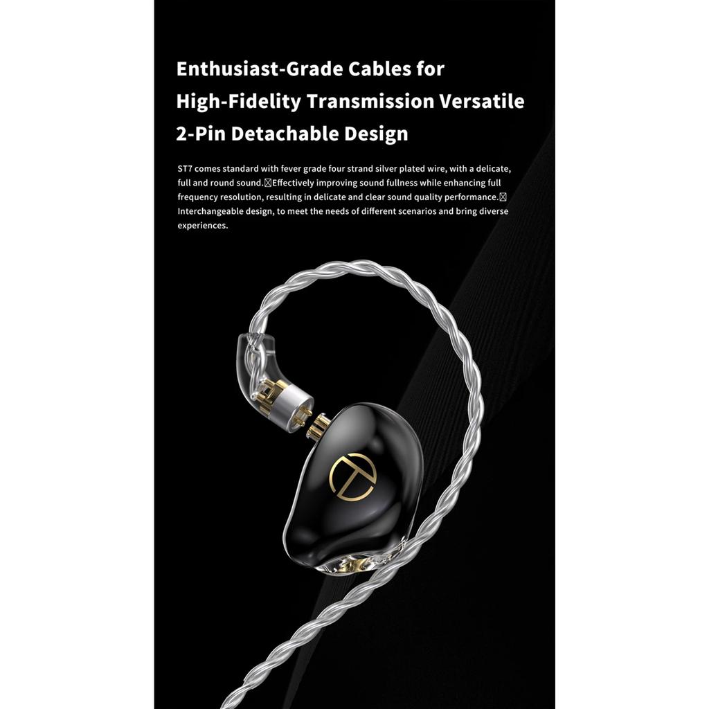 TRN ST7 Bass 2DD+5BA Hybrid Wired Earphones Earbud HIFI Sport Noise Cancelling Headsets for TRN Conch