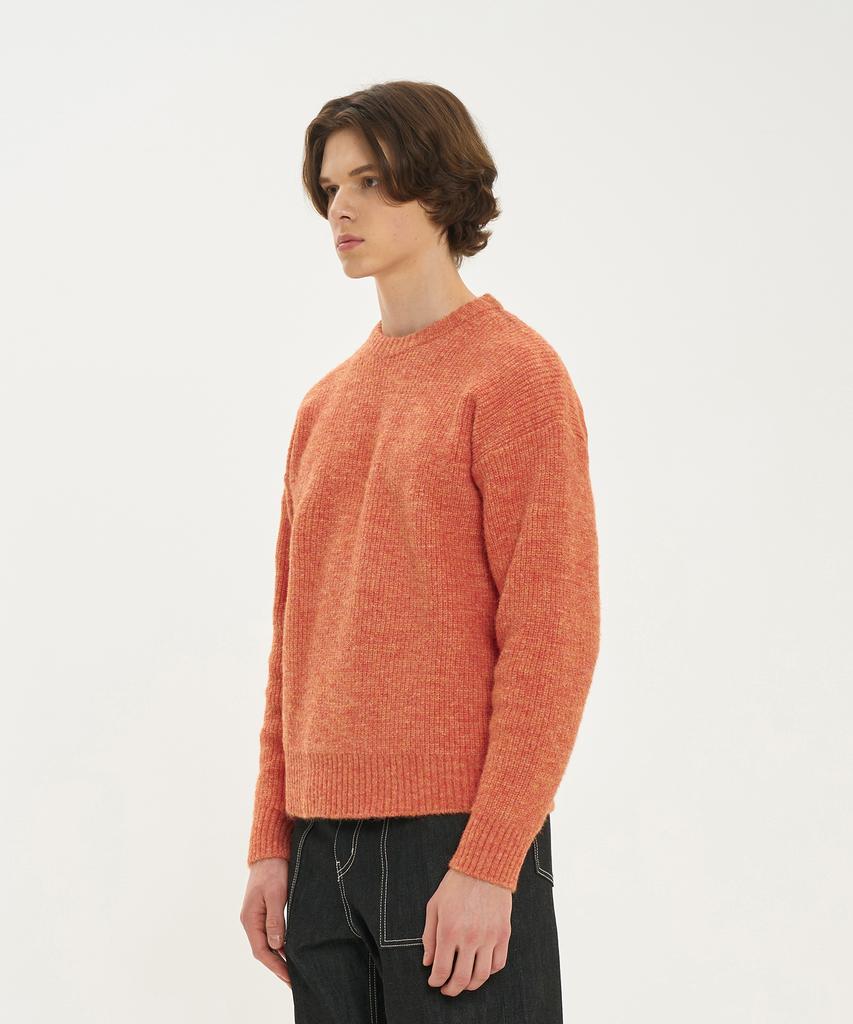 BLOND9 Grace Wool Rib Knit Sweater_Grapefruit Orange
