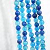 Ocean Blue Banded Stripe Onyx Agate Stone Beads 4-12mm Loose Beads for Jewelry Making Bracelet Accessories DIY
