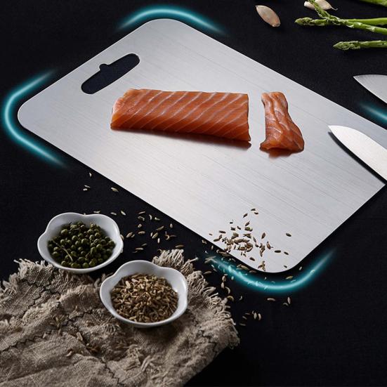 Разделочная доска из нержавеющей стали для кухни, легко моется, легкая, для мяса, фруктов, овощей, хлеба, разделочная доска