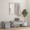 VidaXL Ensemble de Meubles de Couloir Banc d'Entrée Boîte de Rangement Miroir de Coiffeuse Porte-manteau Sonoma Gris Bois 3120195