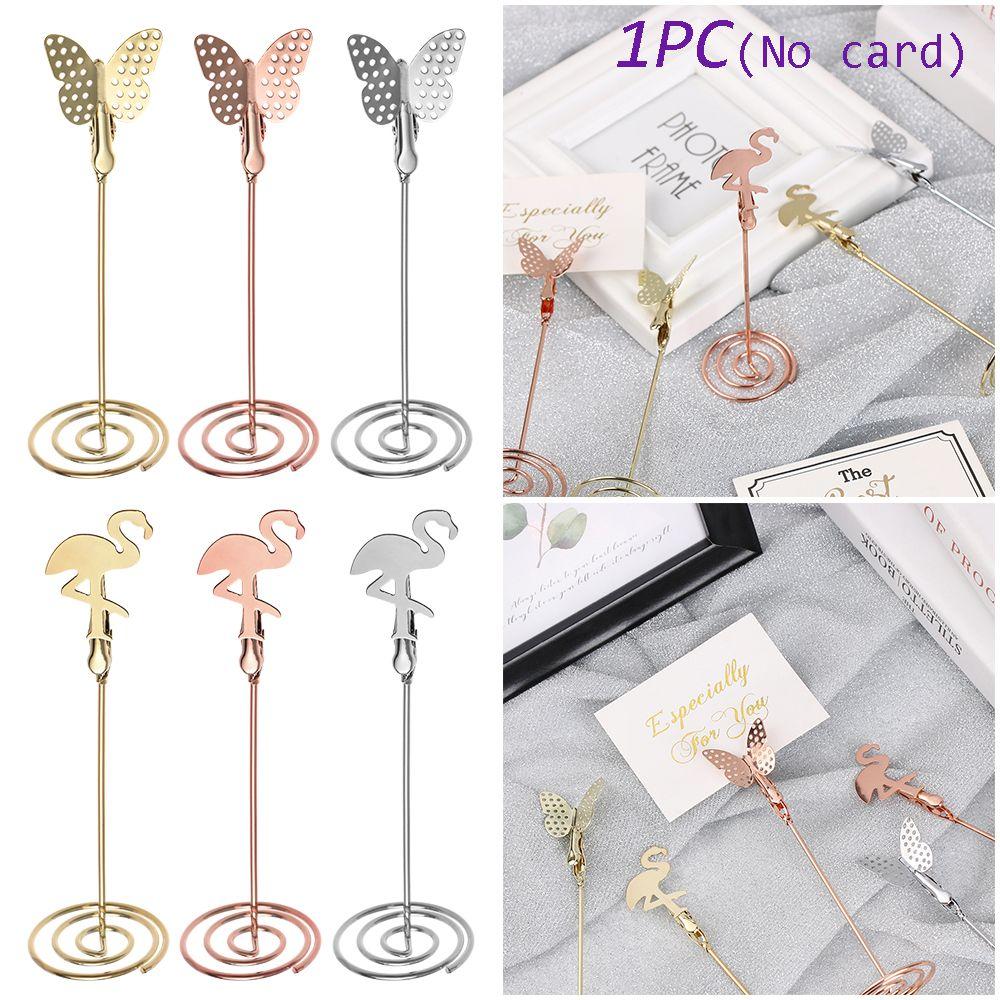 Decoration Paper Clamp Flamingo Pattern Butterfly Shape Clamps Stand Photos Clips Place Card