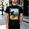 Vintage Distressed Street Sport BMX Bike Rider Silhouette Graphic T Shirt Unisex Cotton Short Sleeve Casual Outdoor Daily Wear
