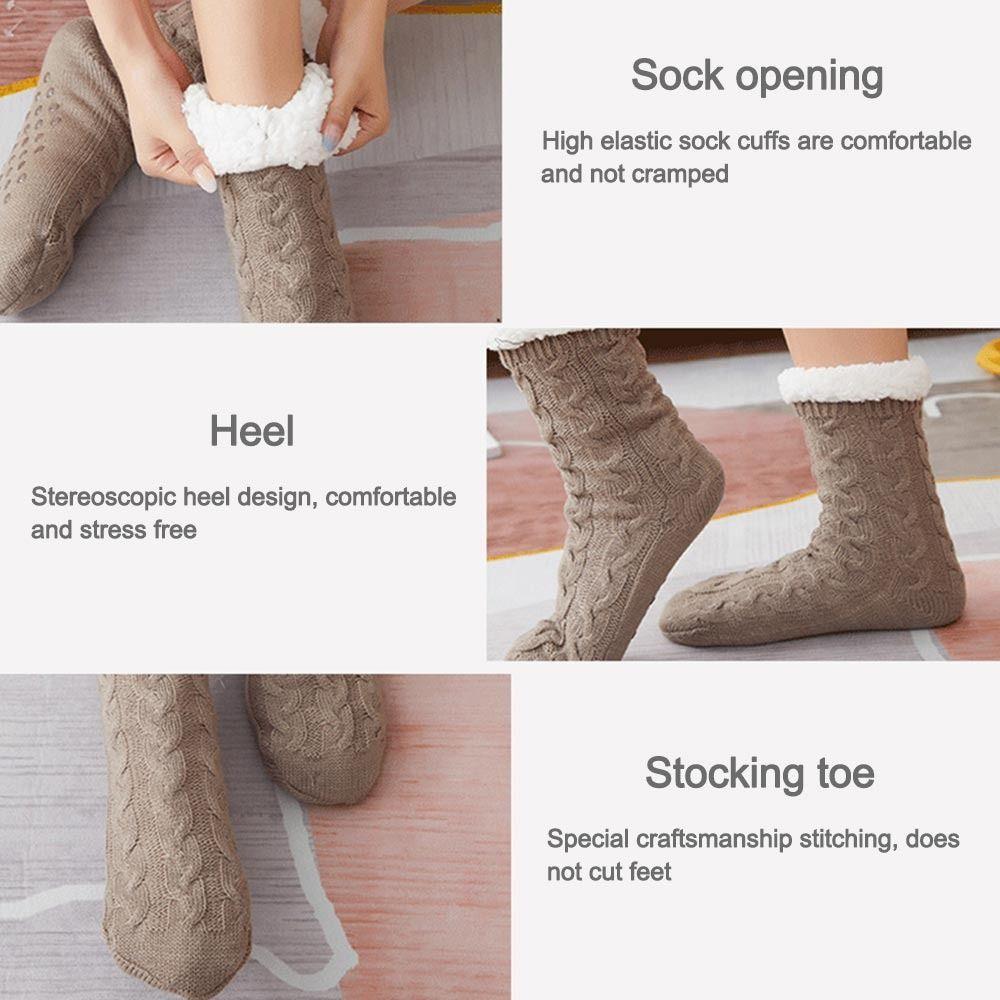 1Pair Polyester Fibre Thermal Socks Plush Snow Socks Fashion Thicken Stockings Women