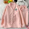 Air Cotton Pajamas Women's Autumn and Winter Interlayer Warm Long-sleeved Suit Cartoon Embroidered Loungewear Real Shot