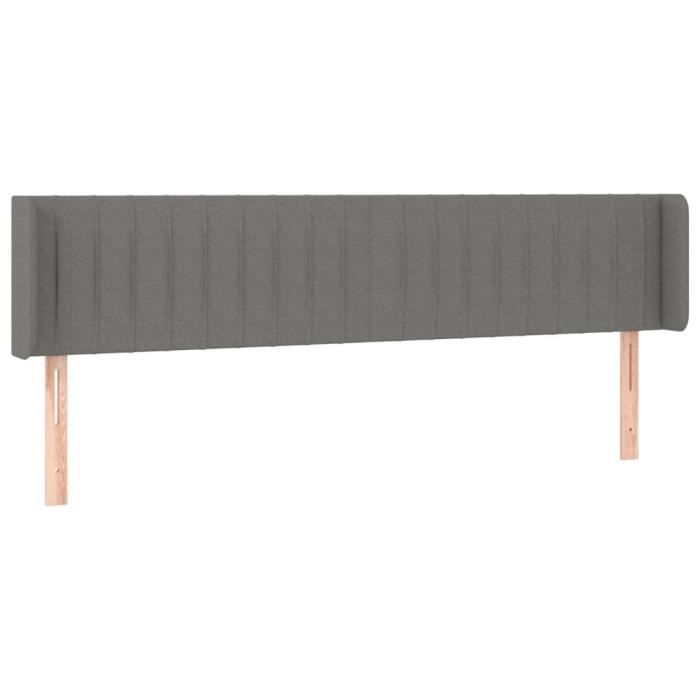 VidaXL Headboard with Ears Dark Grey 163x16x78-88 Cm Fabric3119013