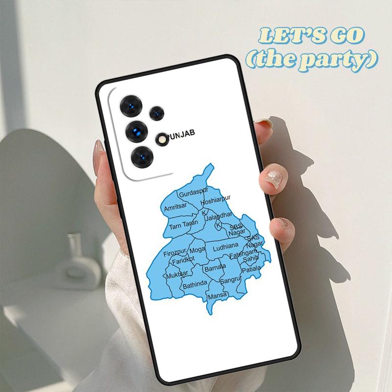 Карта штата Пенджаб Контур чехол для телефона Для Samsung Galaxy A42 A31 A40 A51 A71 A32 A80 A91 A52 A72 A73 A20e A21S A50 A70 A11 A12 Чехол