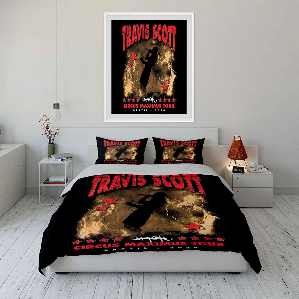 "Red Star Circus Tour Design" Bedding Duvet Cover Set Duvet Cover Pillowcases (1*Duvet Cover 2*Pillowcases, without duvet insert)