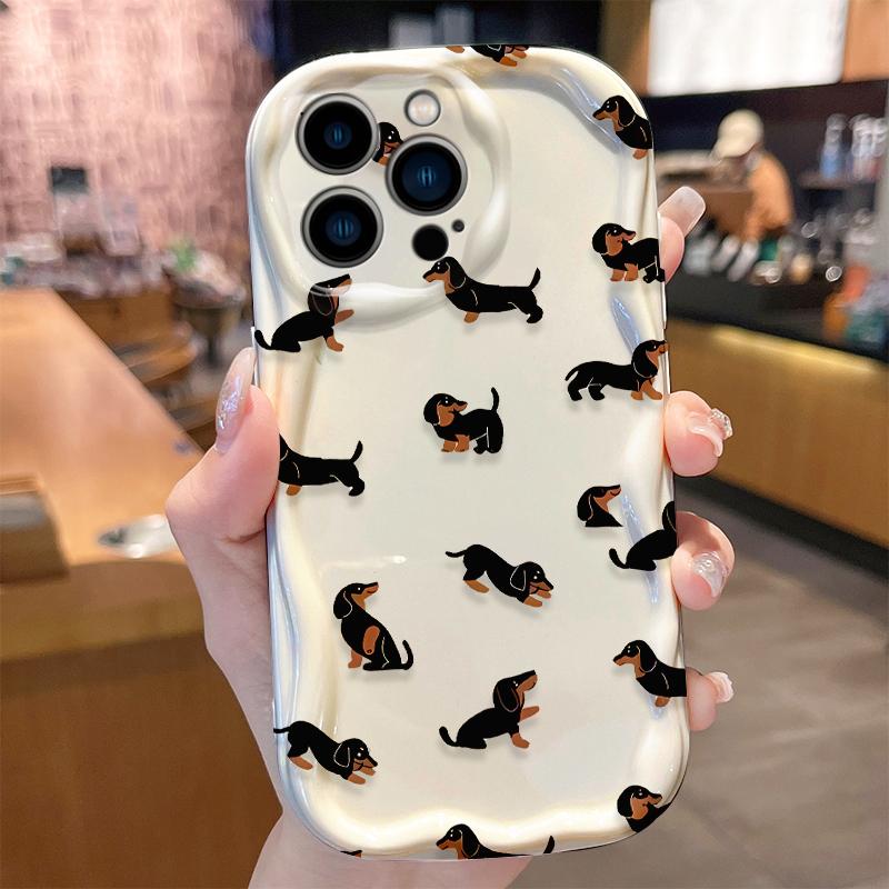 Модный простой чехол с щенком таксы для iPhone 17 16 E 15 14 13 12 Mini 11 Pro Max 8 7 Plus Мягкий силиконовый моющийся чехол Funda