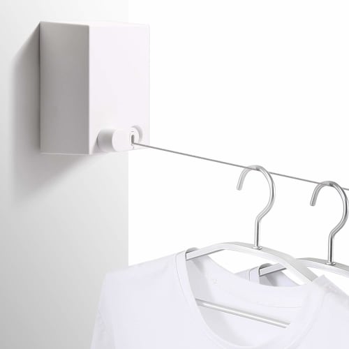 Homeme Indoor Clothes Drying Rope, 20kg Weight Capacity, Wall-Mounted, 4.2m Long, Flexible, Slow Recovery, Concealed Clothes Drying Rope, SUS304 Stain