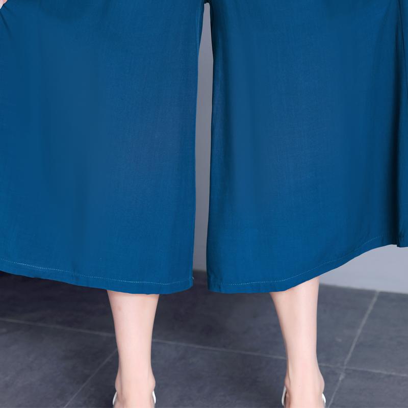 Летние винтажные широкие брюки женские большие размеры повседневные классические брюки большого размера с высокой талией