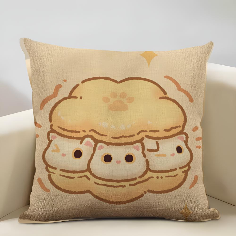 Animal-shaped Desserts Cushion Cover Household Decoration Linen Sofa Cushion Cover: Skin-Friendly & Breathable With Invisible Zi