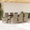 VidaXL 9-Piece Garden Dining Set with Cushions, Patio Table, Patio Furniture, Outdoor Furniture, Beige 3277582