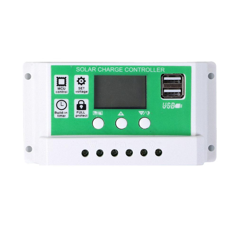 100A Solar Charge Controller 12 24V PWM Solar Panel Controller Battery Intelligent Regulator with Dual USB Port