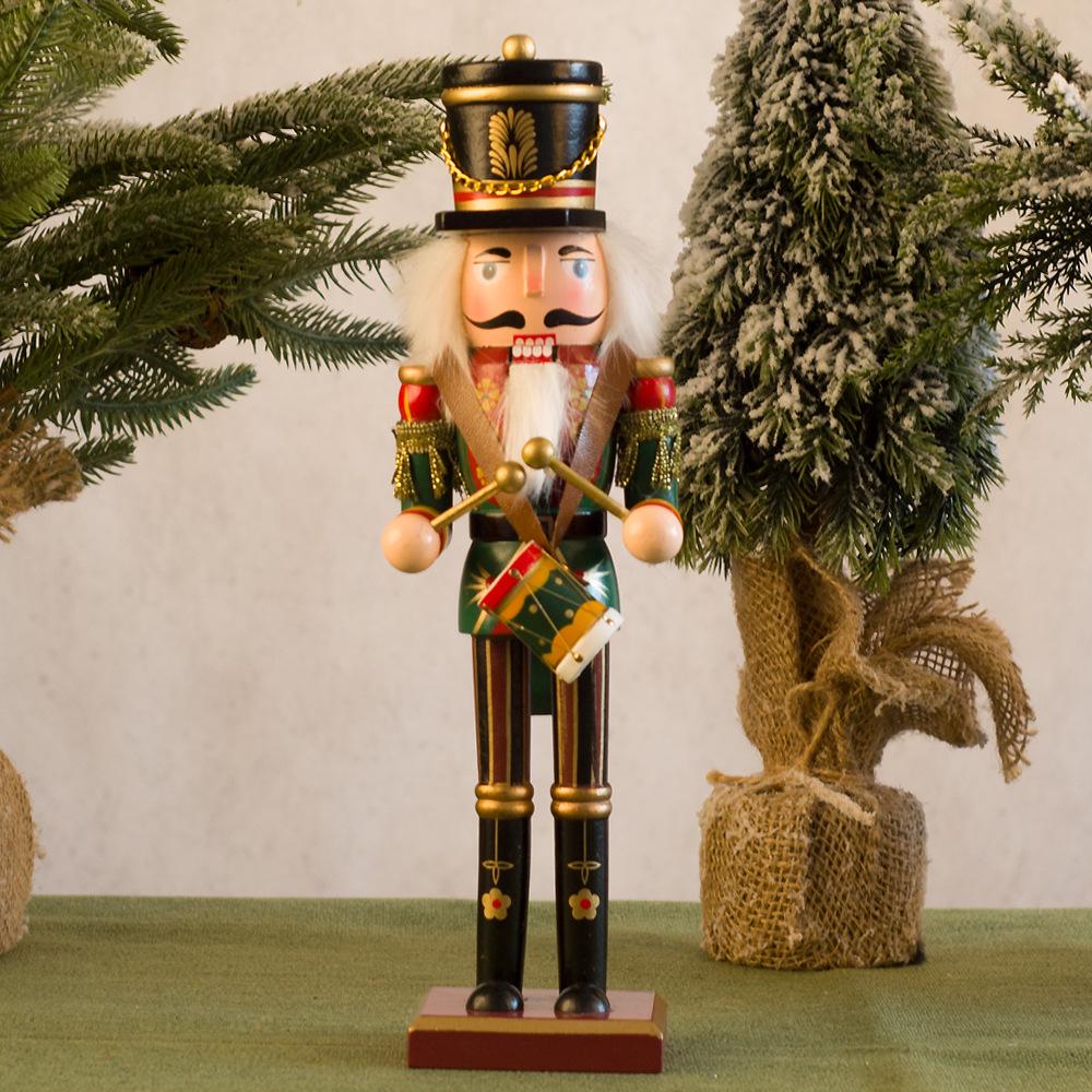 High Quality 30cm Wooden Christmas Nutcracker Soldier Ornament, Durable Holiday Decoration, Christmas Tree Display Supplies