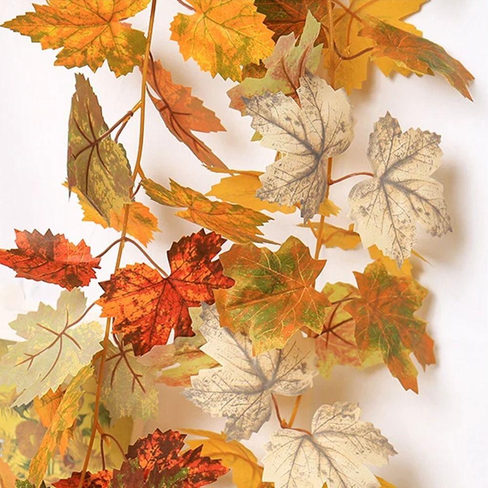 1,7 м Красные Осенние Кленовые Листья Креативные Искусственные Осенние Лианы Искусственная Кленовая Гирлянда Декор на Хэллоуин