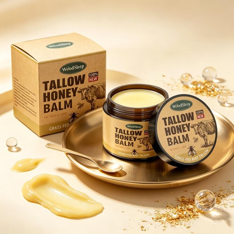 Whipped Beef Tallow and Honey Balm Skin Face Moisturizer Fast Absorption Grass Fed Grass Finished Organic Face Cream Body Lotion